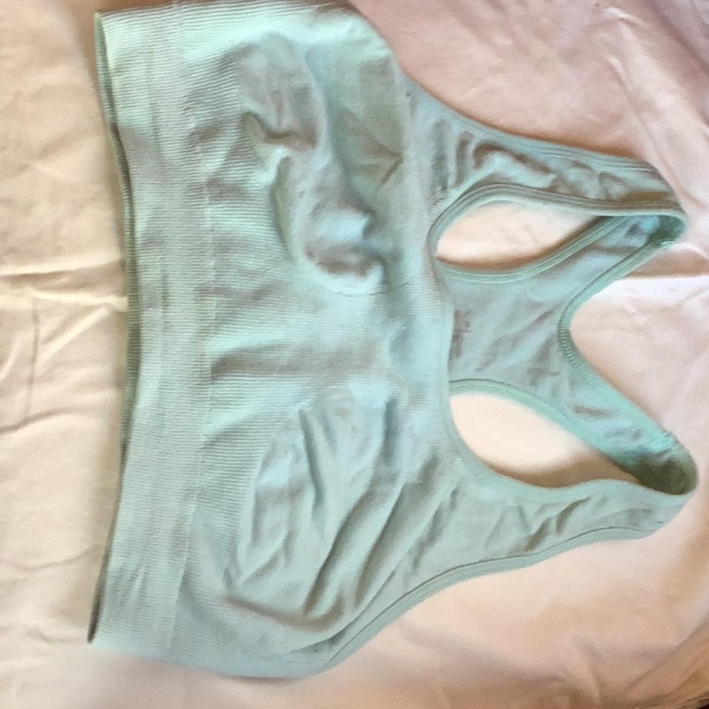 Ibex Light  Aqua / Green Sports Bra, Merino Wool blend, Medium